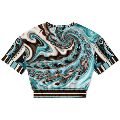 Turk and Caicos Eco-Poly Short Sleeve Cropped Pullover