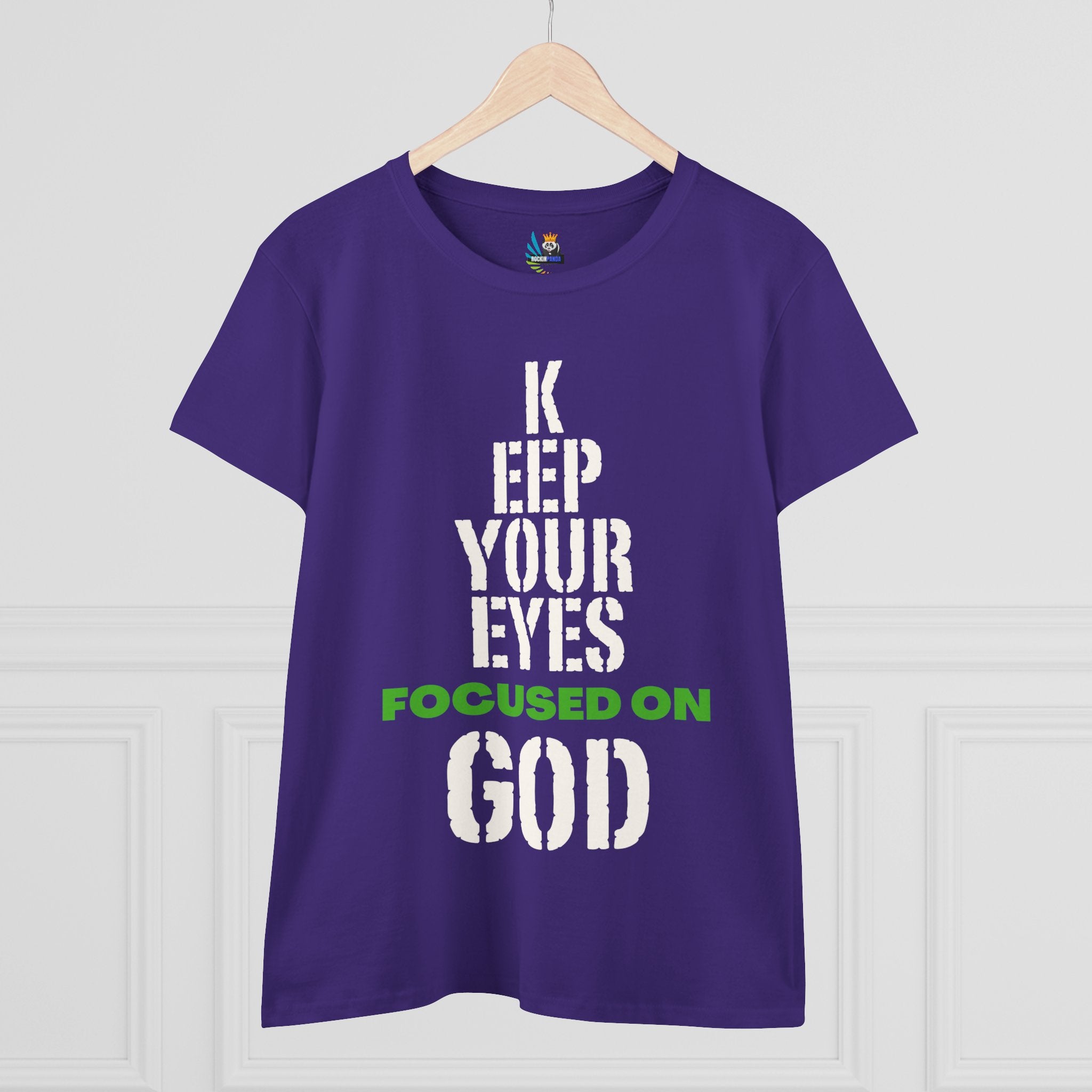 Keep Your Eyes Focused on God  Midweight Cotton Tee - Faith Based Tee