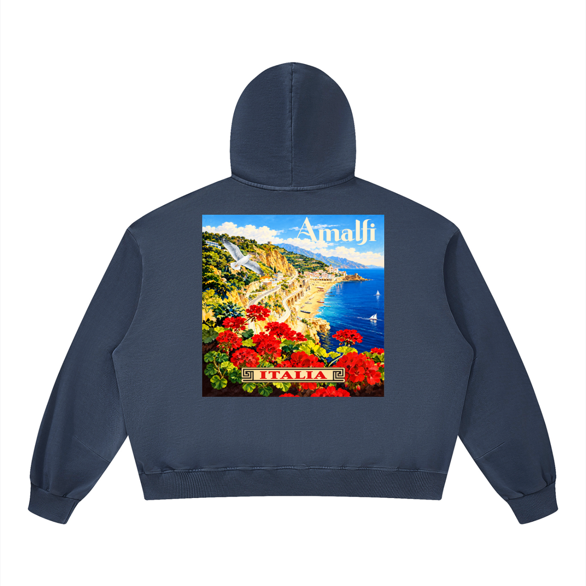 Amalfi in Springtime Unisex Boxy Vintage Washed Hoodie