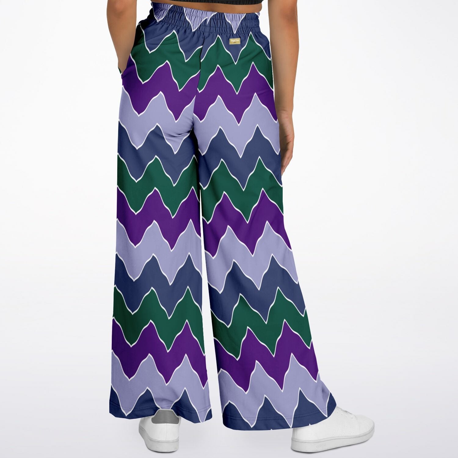 Purple Crush Chevron Flame Stripe Eco-Poly Wide Leg Pants