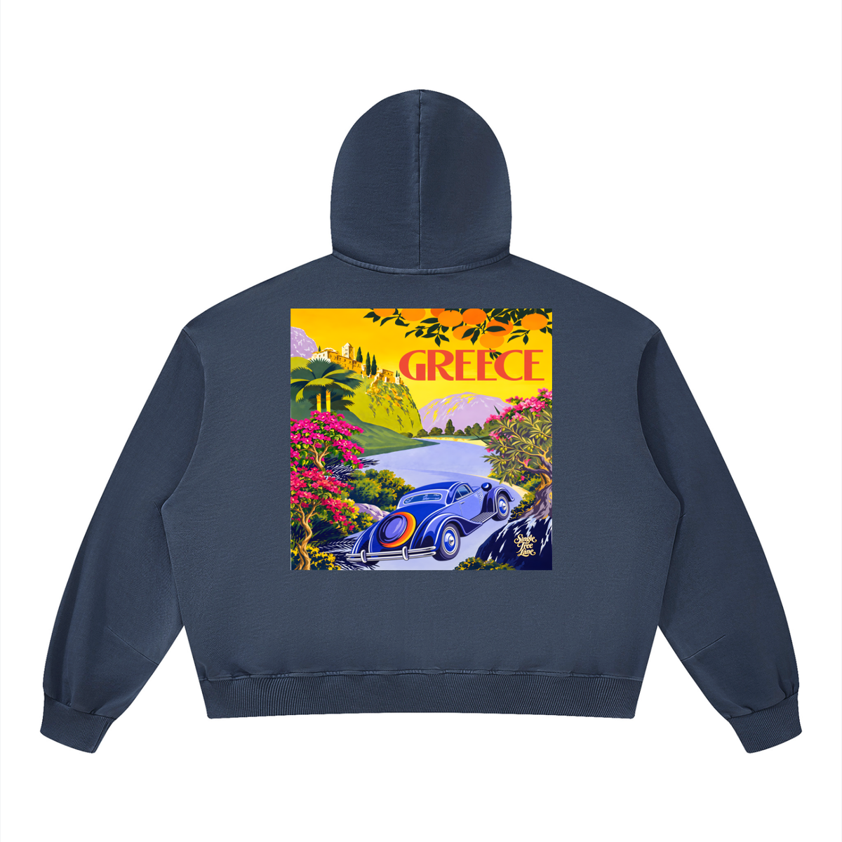 Greece - The Good Life Unisex Boxy Vintage Washed Hoodie
