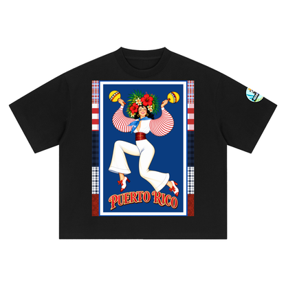Spirit of Puerto Rico - Maracas Girl Boxy Oversized Unisex T-Shirt