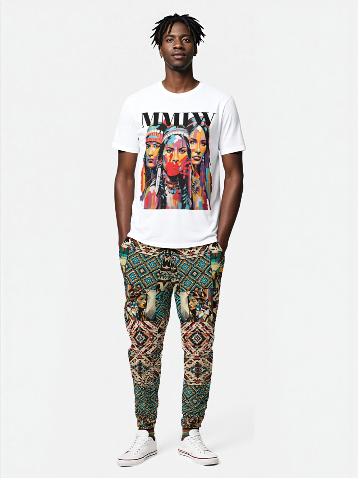 Native Prairie Blanket Print Eco-Poly Unisex Joggers