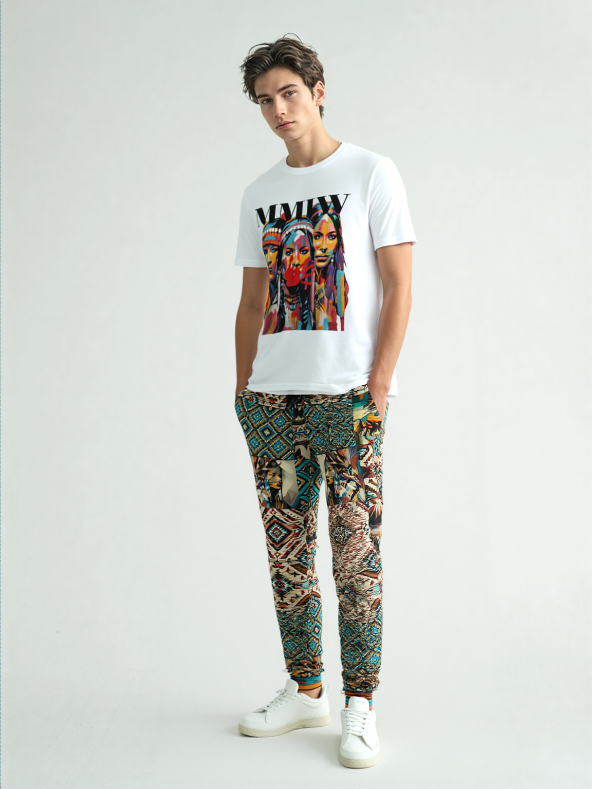 Native Prairie Blanket Print Eco-Poly Unisex Joggers