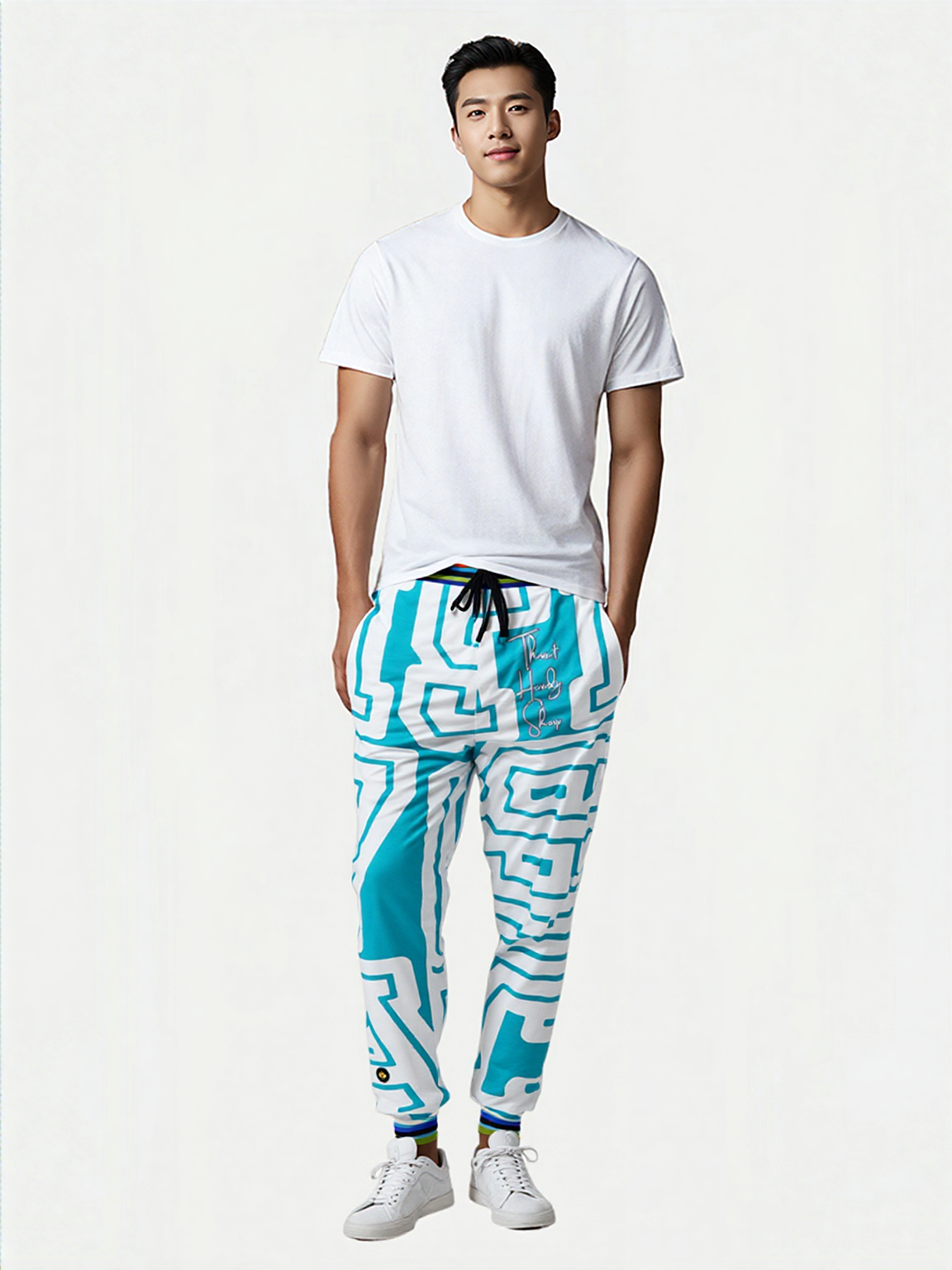 THS 1976 CA Monogram in Bahamian Blue Eco-Poly Unisex Joggers