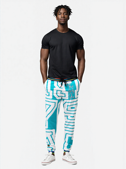 THS 1976 CA Monogram in Bahamian Blue Eco-Poly Unisex Joggers