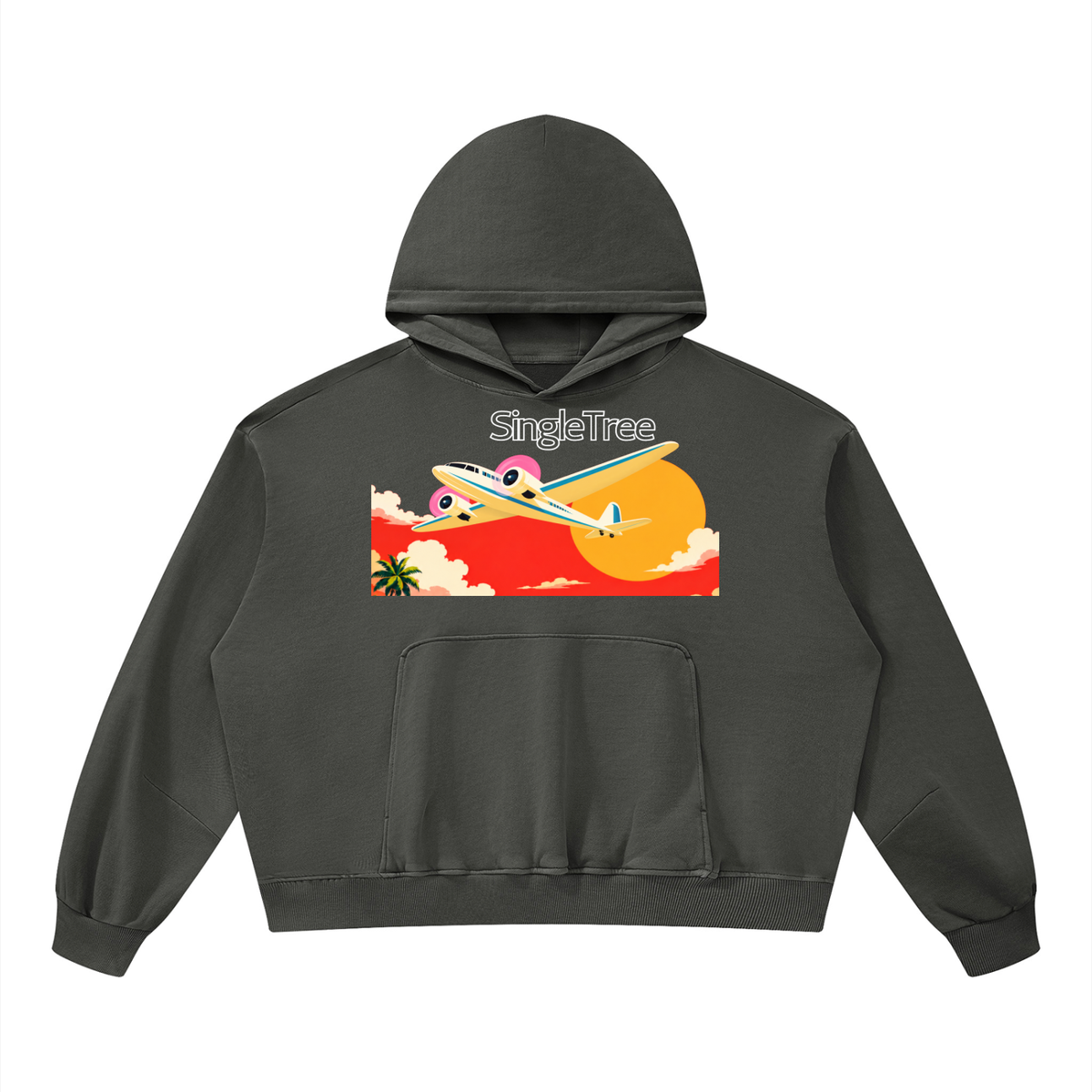 Jetsetter Class Luxury Travel Unisex Boxy Vintage Washed Hoodie