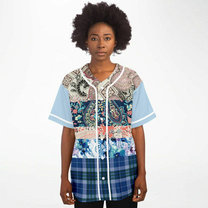 Dolores Park Paisley Print Short Sleeve Eco-Poly Baseball Jersey