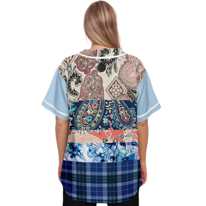 Dolores Park Paisley Print Short Sleeve Eco-Poly Baseball Jersey