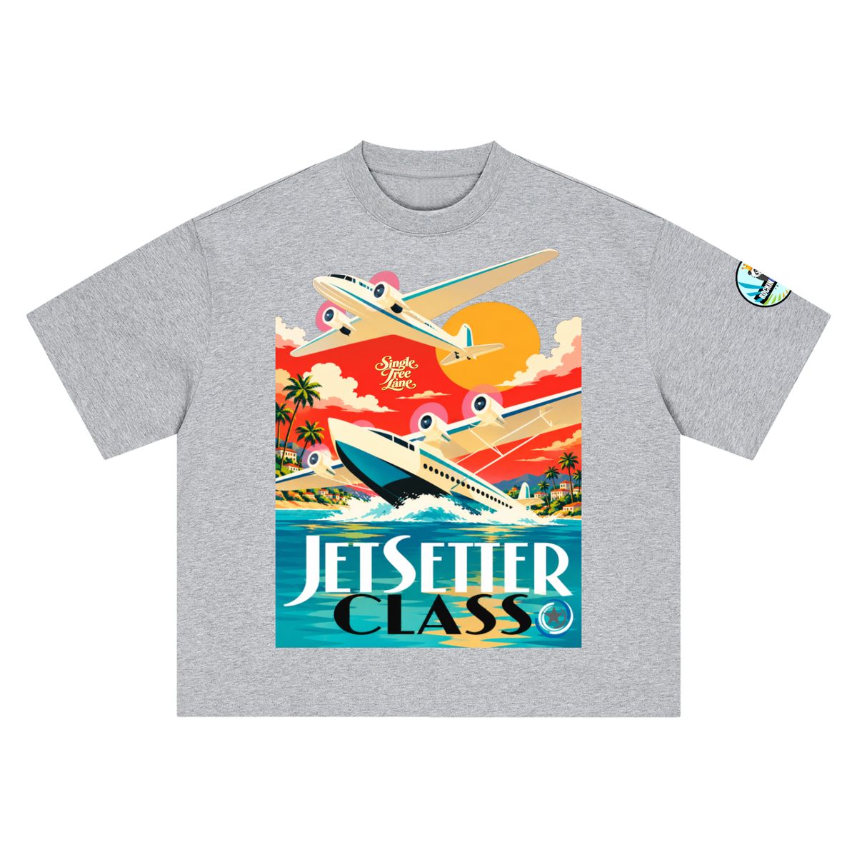 Jetsetter Class Luxury Travel Boxy Oversized Unisex T-Shirt