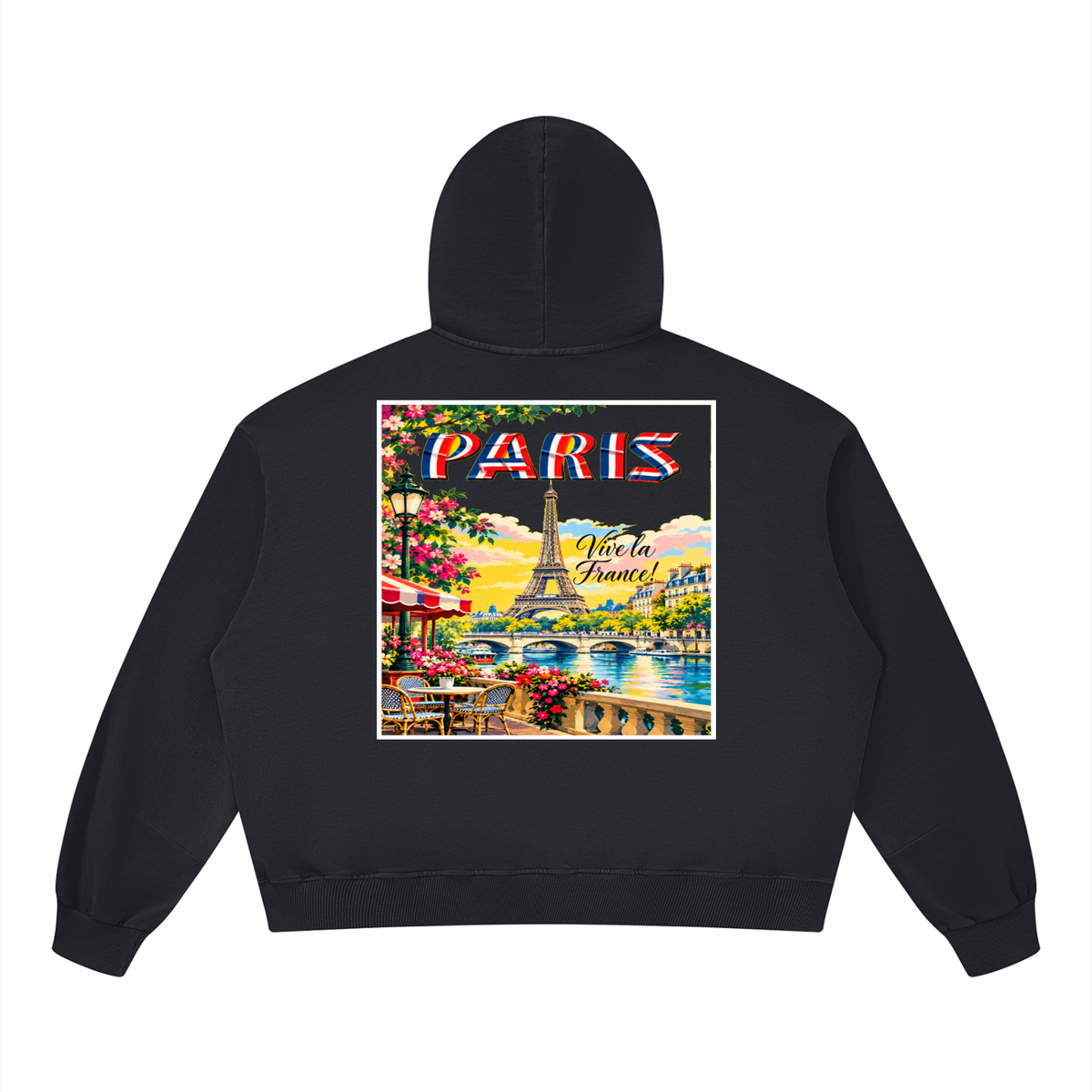 Paris Vive la France Unisex Boxy Vintage Washed Hoodie