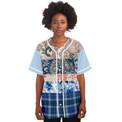 Dolores Park Paisley Print Short Sleeve Eco-Poly Baseball Jersey