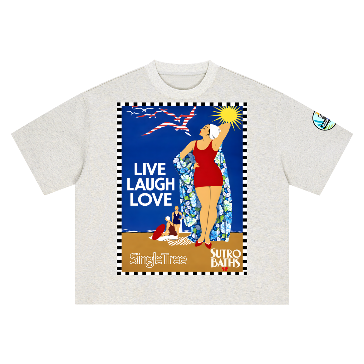 Live Laugh Love Sutro Baths SF Boxy Oversized Unisex T-Shirt