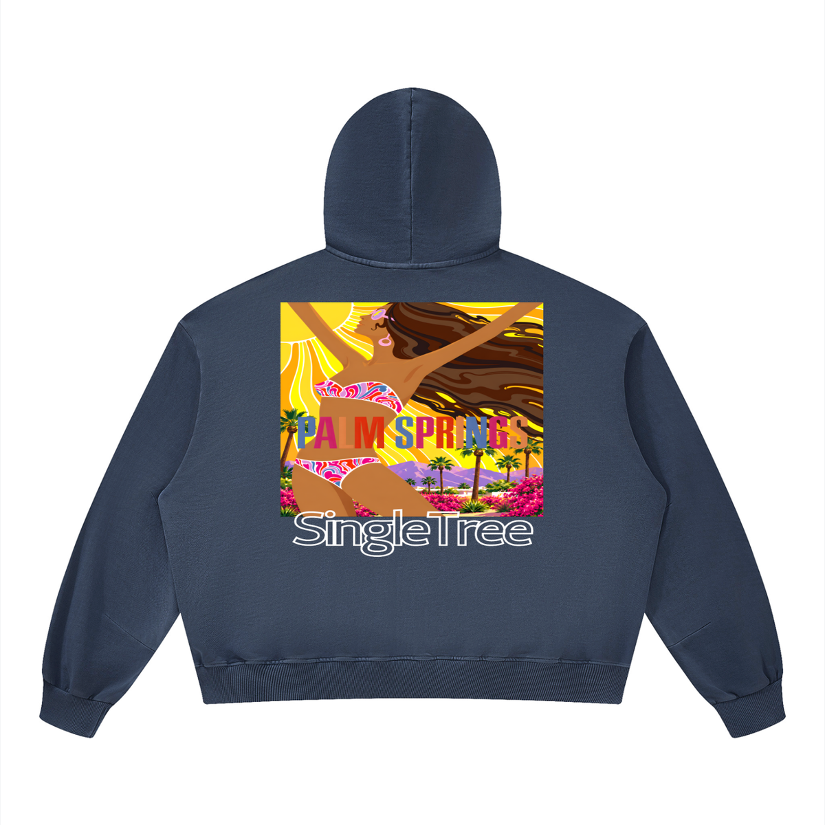 Here Comes the Sun Palm Springs Unisex Boxy Vintage Washed Hoodie