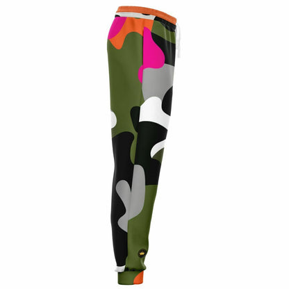 Hot Pink Black Dusk Camouflage Eco-Poly Unisex Joggers