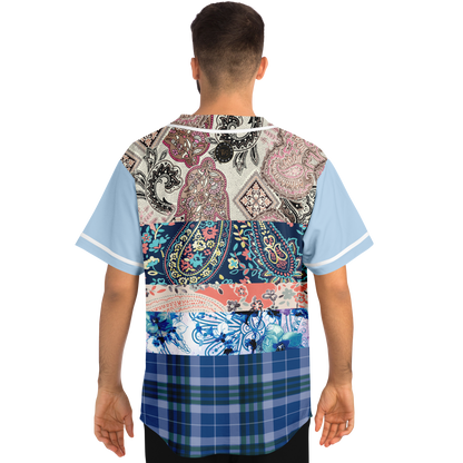 Dolores Park Paisley Print Short Sleeve Eco-Poly Baseball Jersey