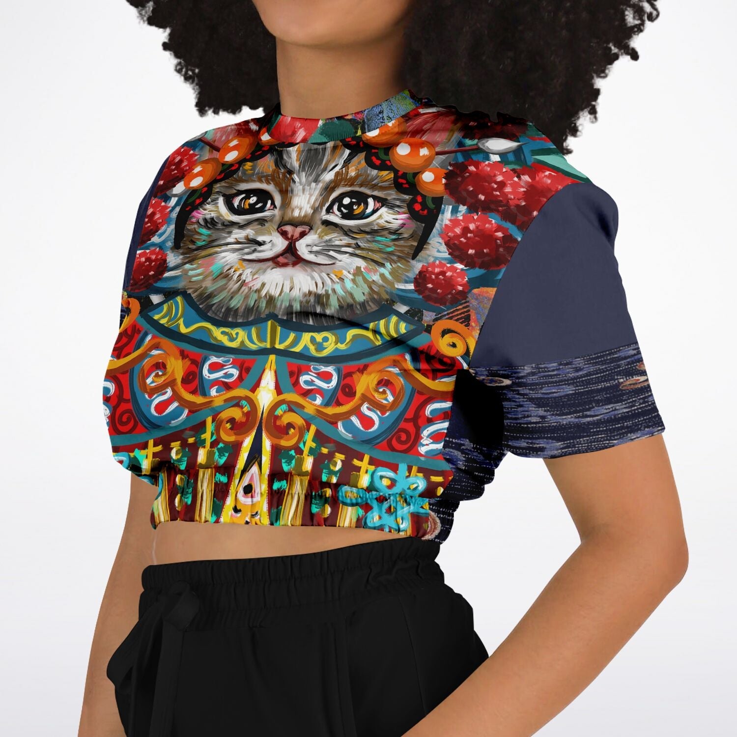 Empress Kanako Eco-Poly Short Sleeve Cropped Pullover