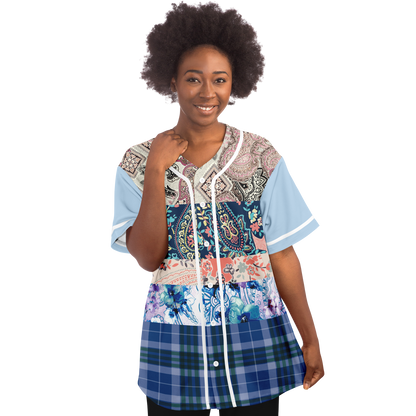 Dolores Park Paisley Print Short Sleeve Eco-Poly Baseball Jersey