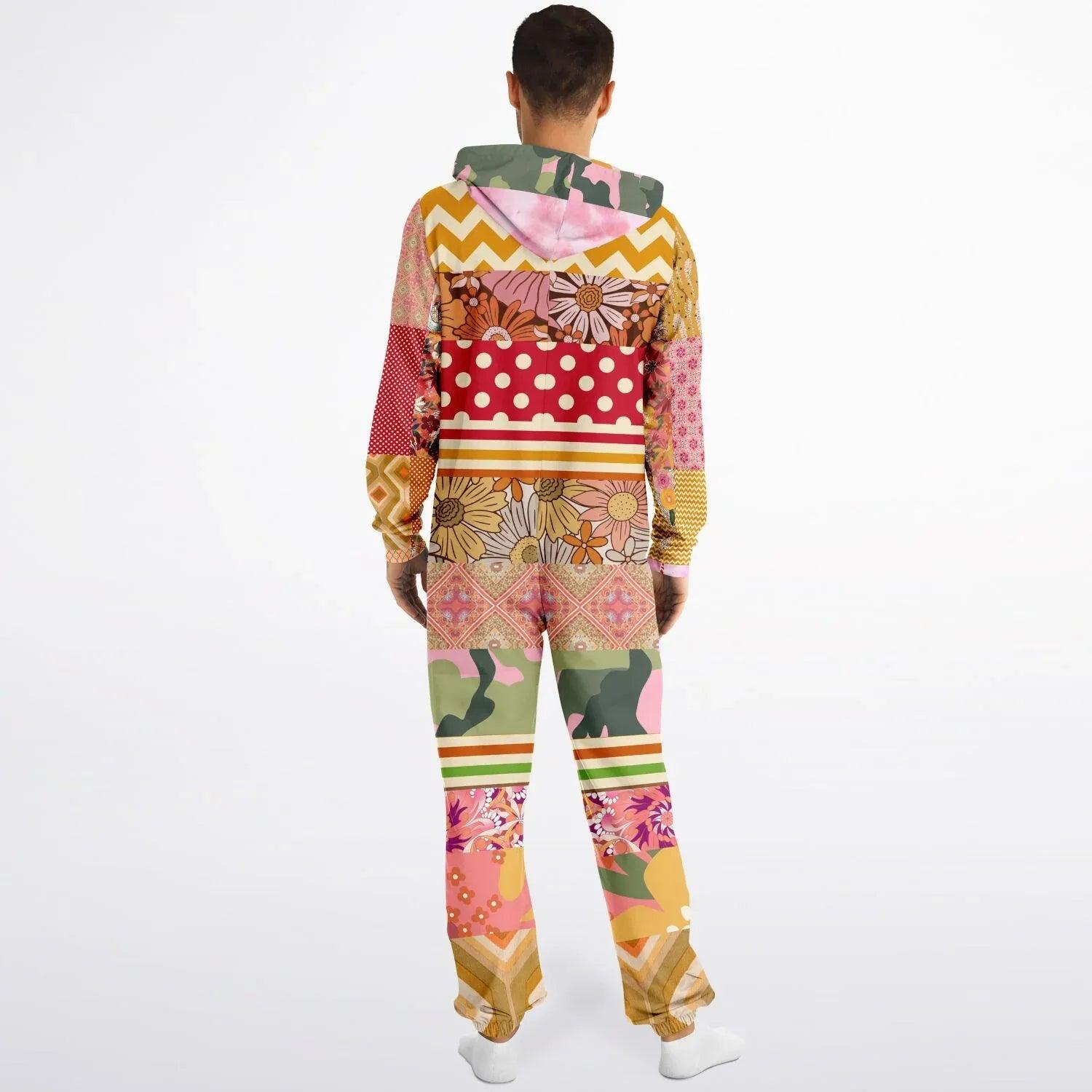 Yogananda Floral Patchwork Unisex Fleece Romper