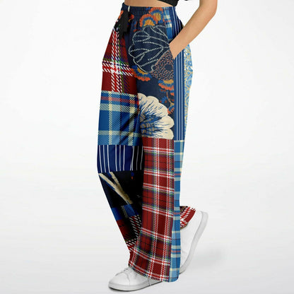 Andromeda Blue Hobo Patchwork Print Eco-Poly Wide Leg Pants