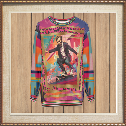 Abe Lincoln Landshark Animal Print Colorblock Unisex Sweatshirt (Gold Label)