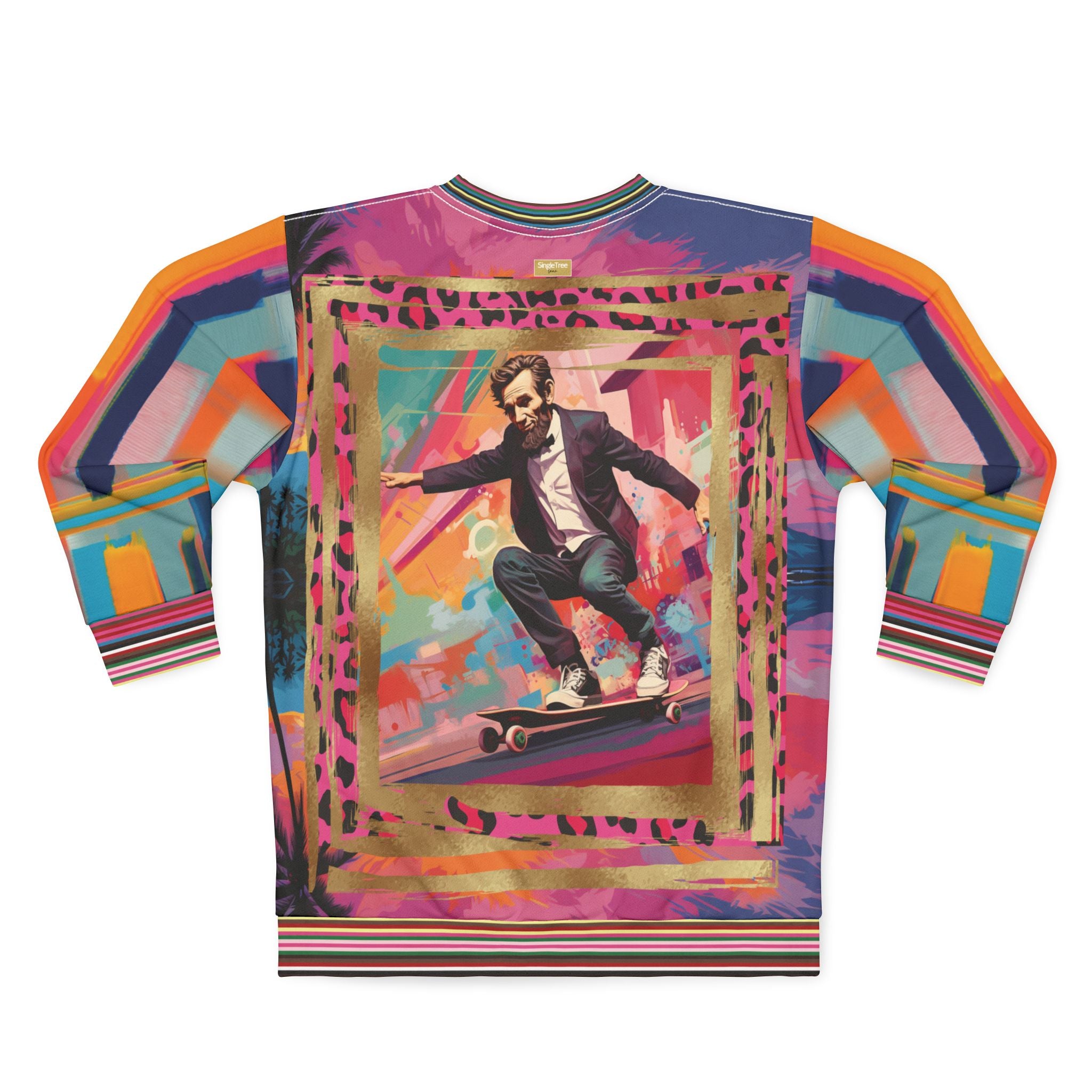 Abe Lincoln Landshark Animal Print Colorblock Unisex Sweatshirt (Gold Label)