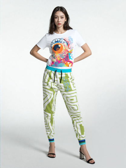 THS 1976 CA Monogram in Apple Green Eco-Poly Unisex Joggers