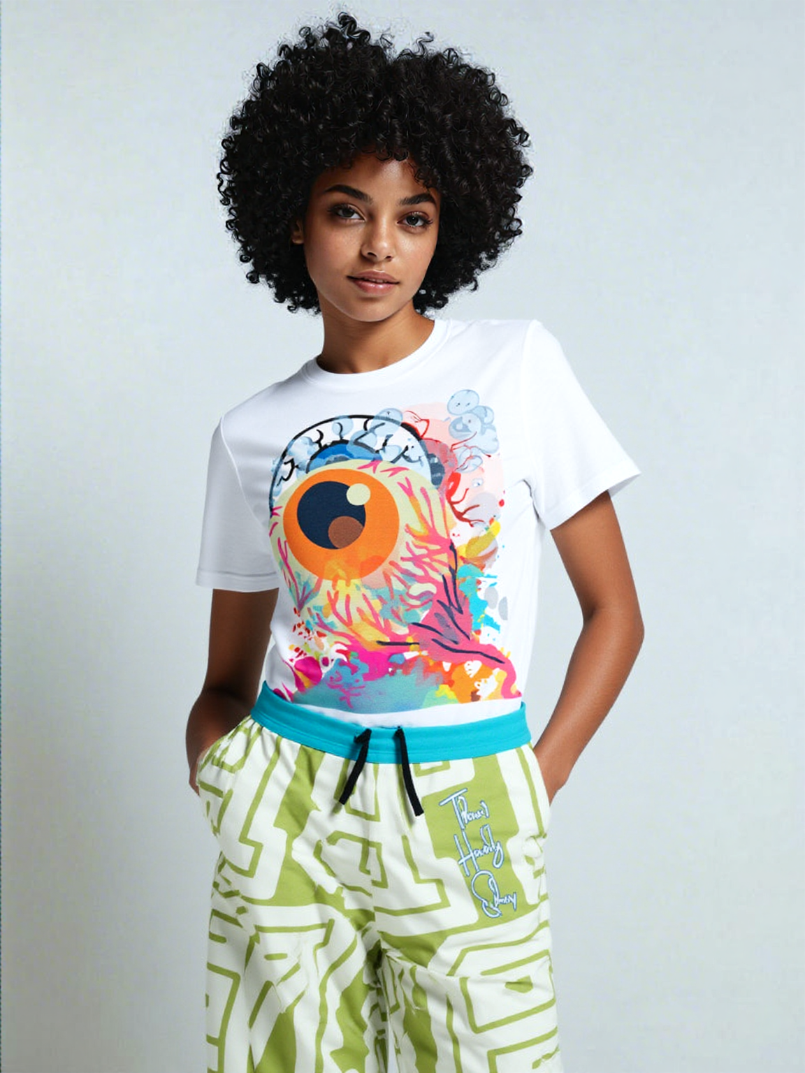 THS 1976 CA Monogram in Apple Green Eco-Poly Unisex Joggers