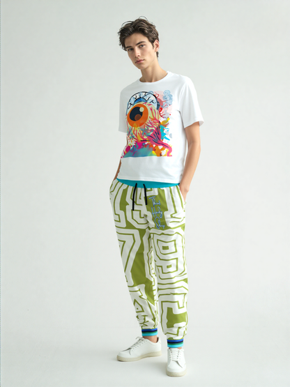 THS 1976 CA Monogram in Apple Green Eco-Poly Unisex Joggers