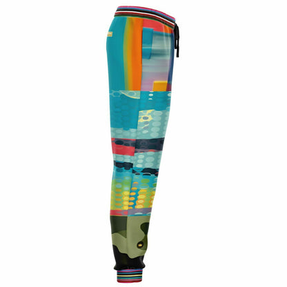 Jamaica Lies in Paradise Pastel Camo Patchwork Eco-Poly Unisex Joggers