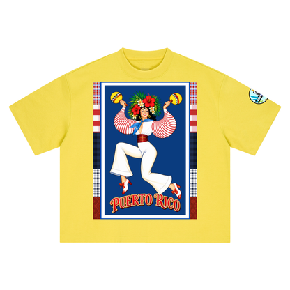 Spirit of Puerto Rico - Maracas Girl Boxy Oversized Unisex T-Shirt