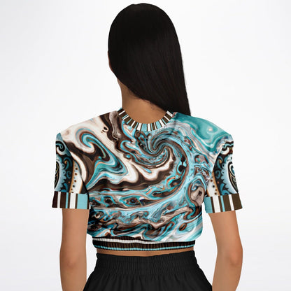 Turk and Caicos Eco-Poly Short Sleeve Cropped Pullover