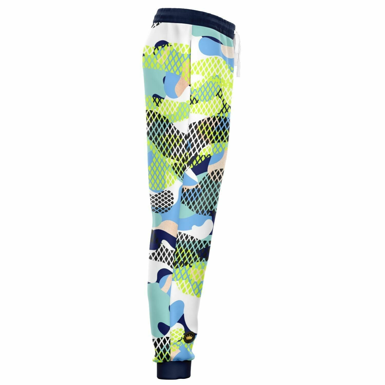 Blue and Lime Eco-Poly Camo Joggers