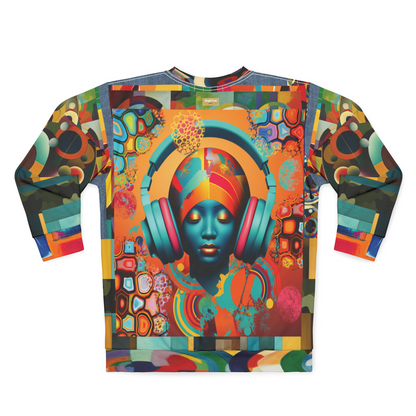Afro Pop Girl Abstract Mosaic Print Unisex Sweatshirt (Gold Label)