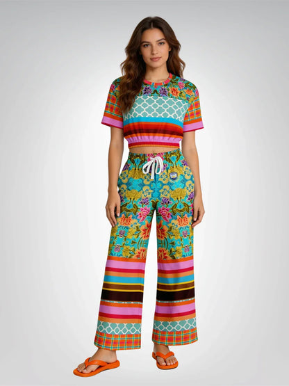 Age of Aquarius Rugby Stripe Eco-Poly Wide Leg Pants