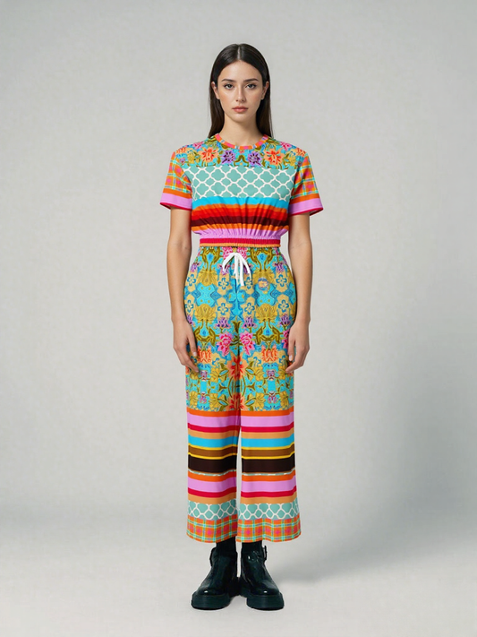 Age of Aquarius Rugby Stripe Eco-Poly Wide Leg Pants