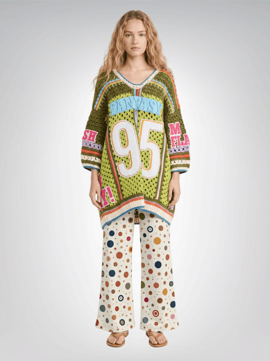 Bloom Baby Bloom in Wild Dots Galore Eco-Poly Wide Leg Pants