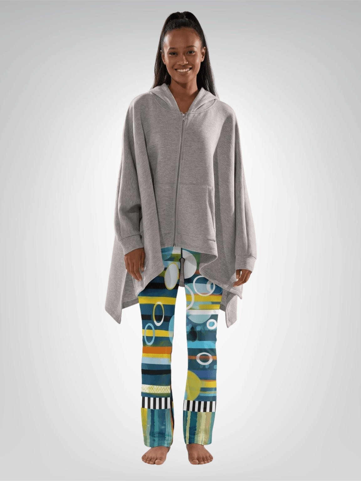 Greek Isles Blue Geometric Flare Leggings