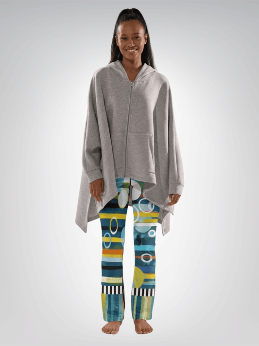 Greek Isles Blue Geometric Flare Leggings