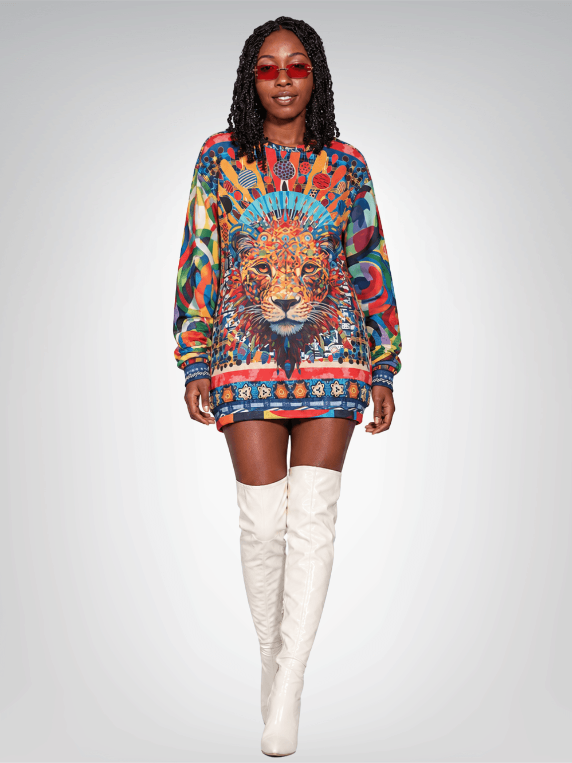 Queen of the Jungle Lion Mosaic Unisex Sweatshirt (Gold Label)