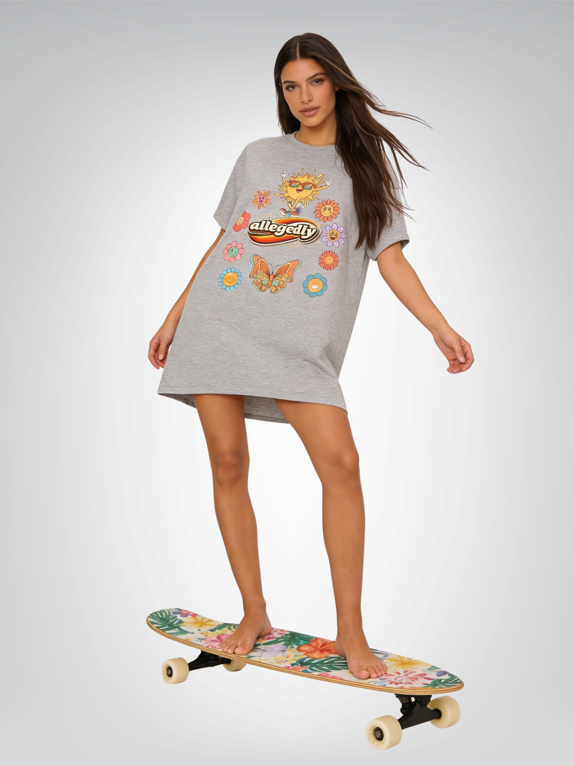 Allegedly 70s Retro Floral Sunshine Heavyweight Unisex Tee