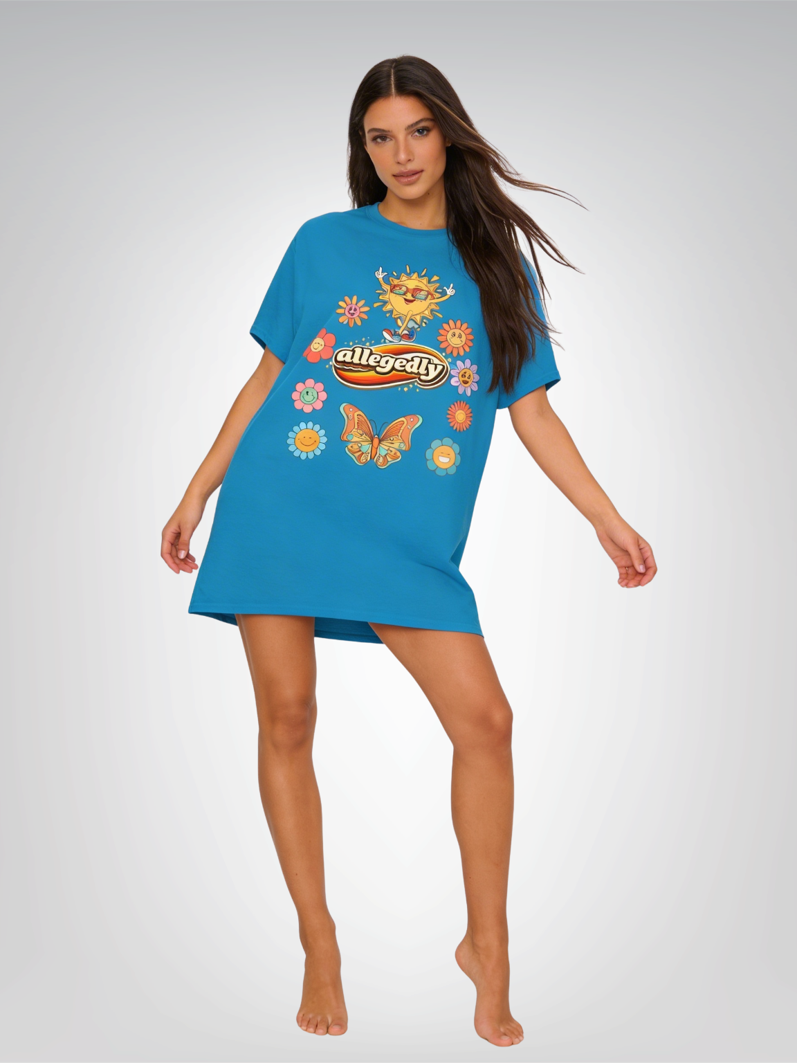 Allegedly 70s Retro Floral Sunshine Heavyweight Unisex Tee