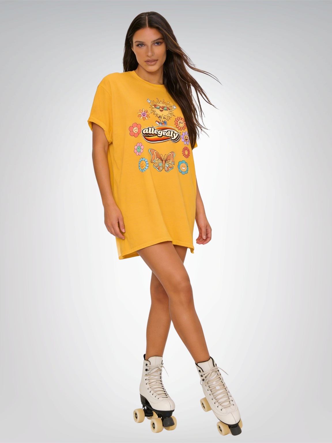Allegedly 70s Retro Floral Sunshine Heavyweight Unisex Tee