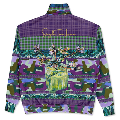Almond Twig in Bloom - Van Gogh - Abstract Camo Patchwork Heavyweight Oversized Quarter Zip Sweatshirt
