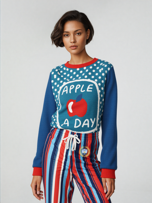 Apple a Day Knitted Crewneck Sweater