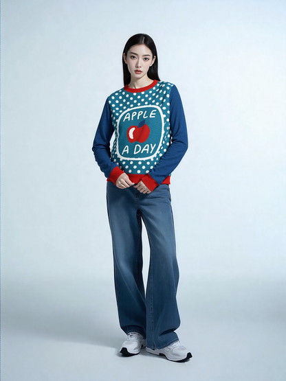 Apple a Day Knitted Crewneck Sweater
