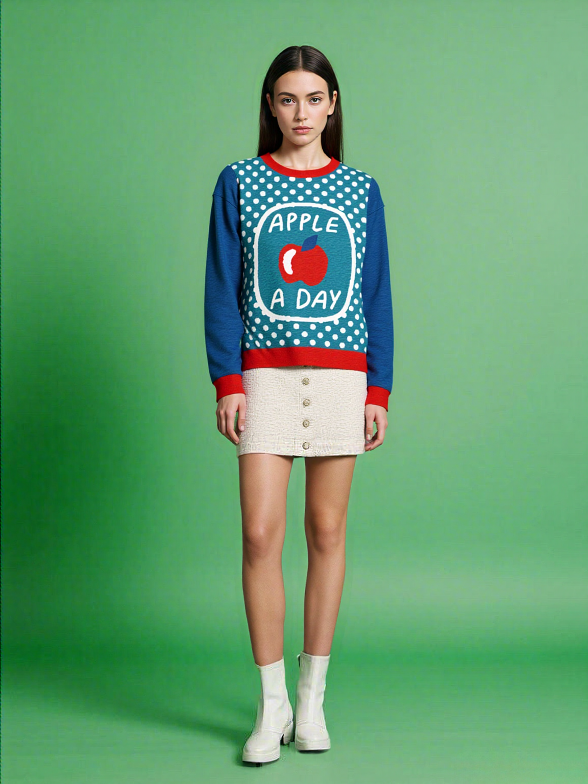 Apple a Day Knitted Crewneck Sweater