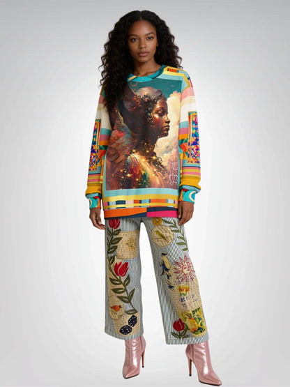 Archangel Gabriel in Feminine Divine Splendor Unisex Sweatshirt (Gold Label)