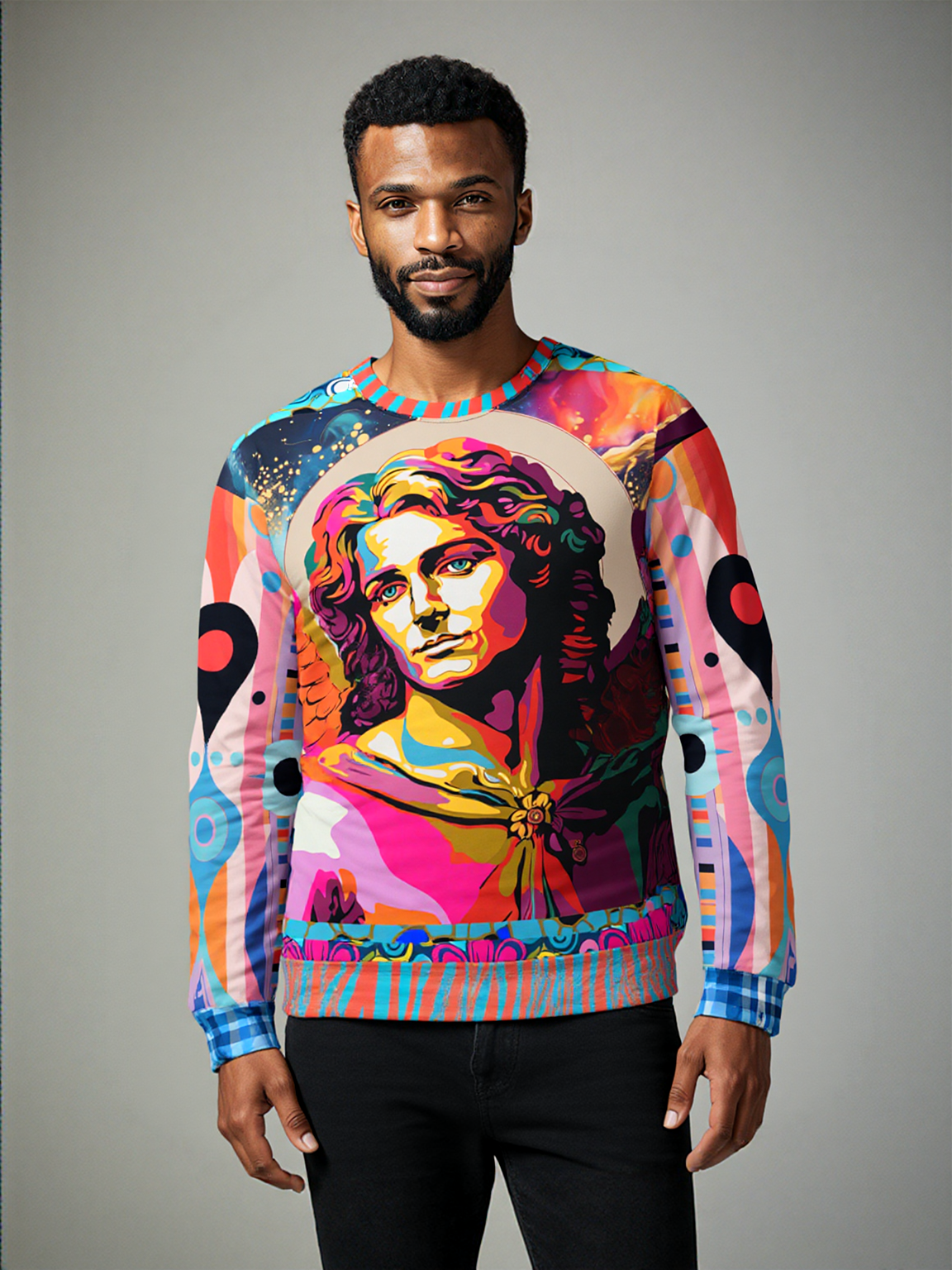 Archangel Michael in Vibrant Reflection Unisex Sweatshirt (Gold Label)