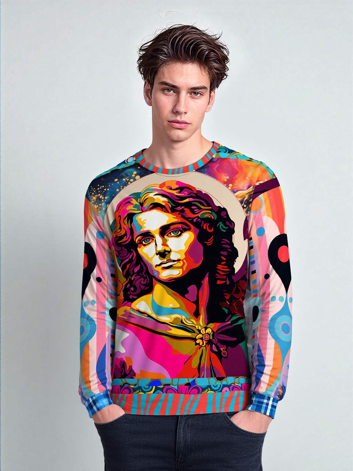 Archangel Michael in Vibrant Reflection Unisex Sweatshirt (Gold Label)